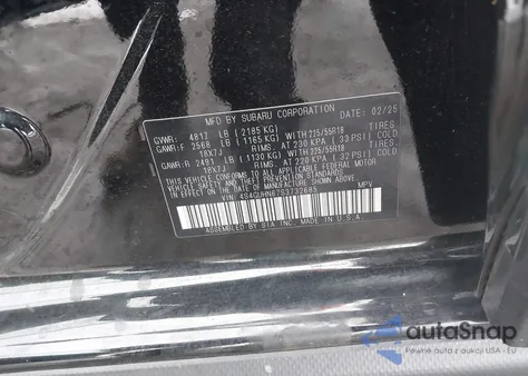 2025 Subaru Crosstrek Limited из США, поврежденный, VIN 4S4GUHN67S3732685